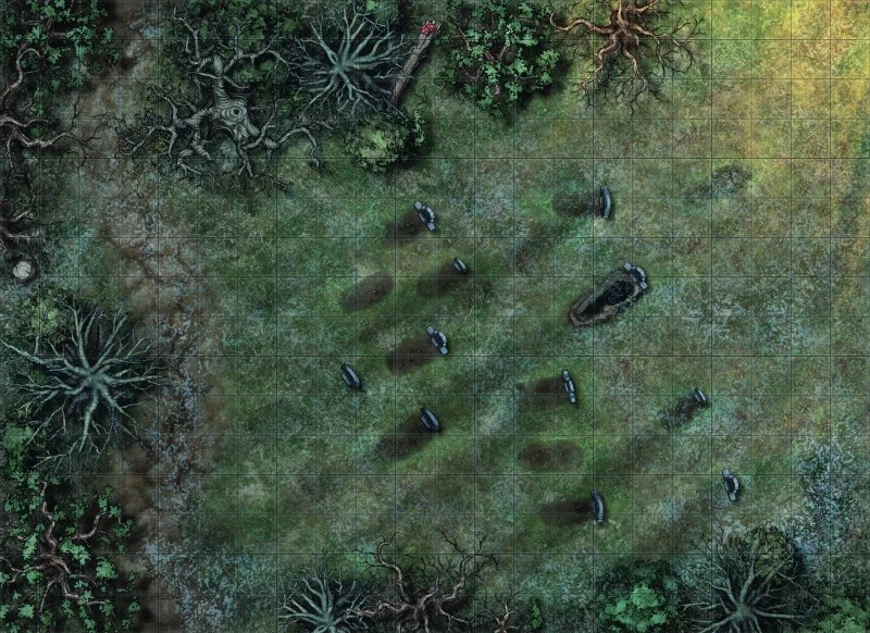 Grimlord Games Haunted Battle Maps mapy 8 strašidelných